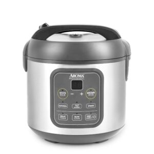 AROMA Professional Digital Rice Cooker, Multicooker, 4-Cup (Uncooked) / 8-Cup (Cooked), Steamer, Slow Cooker, Grain Cooker, 2Qt, Stainless Steel Exterior, ARC-994SG