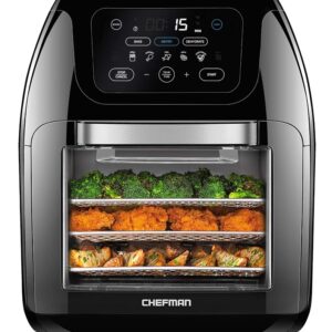 CHEFMAN Multifunctional Digital Air Fryer+ Rotisserie, Dehydrator, Convection Oven, 17 Touch Screen Presets Fry, Roast, Dehydrate, Bake, XL 10L Family Size, Auto Shutoff, Large... CHEFMAN Multifunctional Digital Air Fryer+ Rotisserie, Dehydrator, Convection Oven, 17 Touch Screen Presets Fry, Roast, Dehydrate, Bake, XL 10L Family Size, Auto Shutoff, Large...