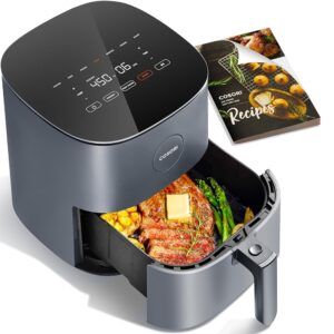 COSORI Air Fryer 9-in-1, Compact 5-Qt, Perect for Meat Enthusiasts with 450°F Max Heat Function, 130+ In-App Recipes, Little to No Oil, Easy Clean Glass Touch Panel & Nonstick... COSORI Air Fryer 9-in-1, Compact 5-Qt, Perect for Meat Enthusiasts with 450°F Max Heat Function, 130+ In-App Recipes, Little to No Oil, Easy Clean Glass Touch Panel & Nonstick...