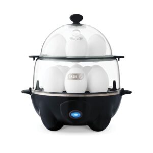 DASH Deluxe Rapid Egg Cooker for Hard Boiled, Poached, Scrambled Eggs, Omelets, Steamed Vegetables, Dumplings & More, 12 capacity, with Auto Shut Off Feature - Black DASH Deluxe Rapid Egg Cooker for Hard Boiled, Poached, Scrambled Eggs, Omelets, Steamed Vegetables, Dumplings & More, 12 capacity, with Auto Shut Off Feature - Black