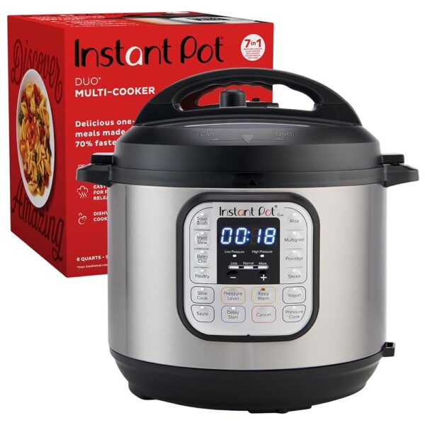 Instant Pot Duo 7-in-1 Electric Pressure Cooker, Slow Cooker, Rice Cooker, Steamer, Sauté, Yogurt Maker, Warmer & Sterilizer, Includes App With Over 800 Recipes, Stainless... Instant Pot Duo 7-in-1 Electric Pressure Cooker, Slow Cooker, Rice Cooker, Steamer, Sauté, Yogurt Maker, Warmer & Sterilizer, Includes App With Over 800 Recipes, Stainless...