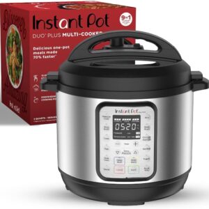 Instant Pot Duo Plus 9-in-1 Electric Pressure Cooker, Slow Cooker, Rice Cooker, Steamer, Sauté, Yogurt Maker, Warmer & Sterilizer, Includes App With Over 800 Recipes, Stainless...