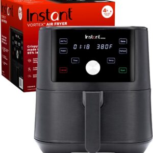 Instant Pot Vortex 6QT XL Air Fryer, 4-in-1 Functions that Crisps, Roasts, Reheats, Bakes for Quick Easy Meals, 100+ In-App Recipes, is Dishwasher-Safe, from the Makers of...