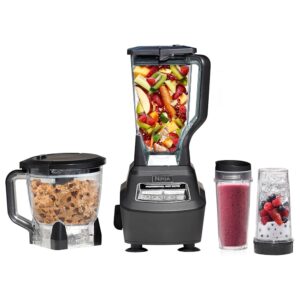 Ninja BL770 Mega Kitchen System, 1500W, 4 Functions for Smoothies, Processing, Dough, Drinks & More, with 72 Blender Pitcher, 64 Processor Bowl, (2) 16-oz. to-Go, Black, with 2...