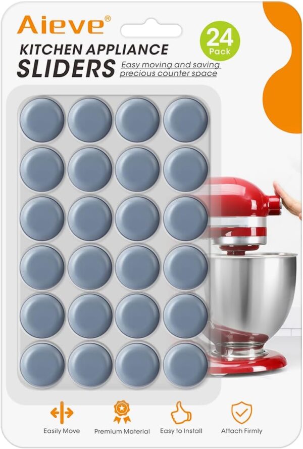Aieve Appliance Slider, 24 Pcs Small Appliance Rollers for Kitchen Countertop, Self Adhesive Caster Wheels for Stand Mixers, Pressure Cookers, Coffee Makers, Air Fryers Aieve Appliance Slider, 24 Pcs Small Appliance Rollers for Kitchen Countertop, Self Adhesive Caster Wheels for Stand Mixers, Pressure Cookers, Coffee Makers, Air Fryers