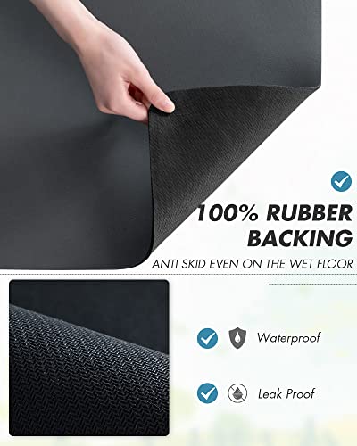 AMOAMI Dish Drying Mat Review Super Absorbent Coffee Bar Accessory Dark Grey