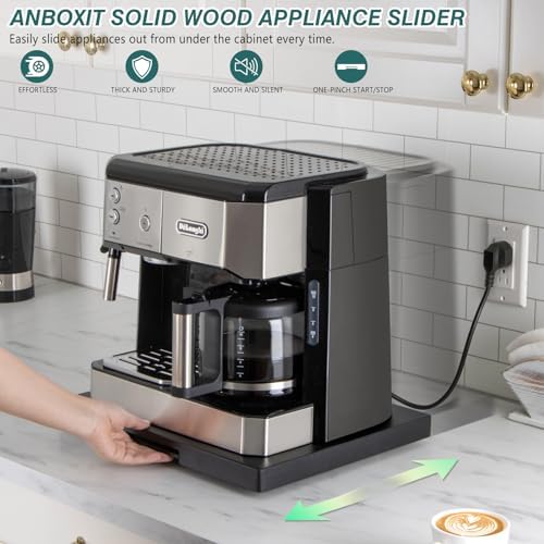 Appliance Slider Review ANBOXIT Wooden Sliding Tray Classic Black Wide for Kitchen