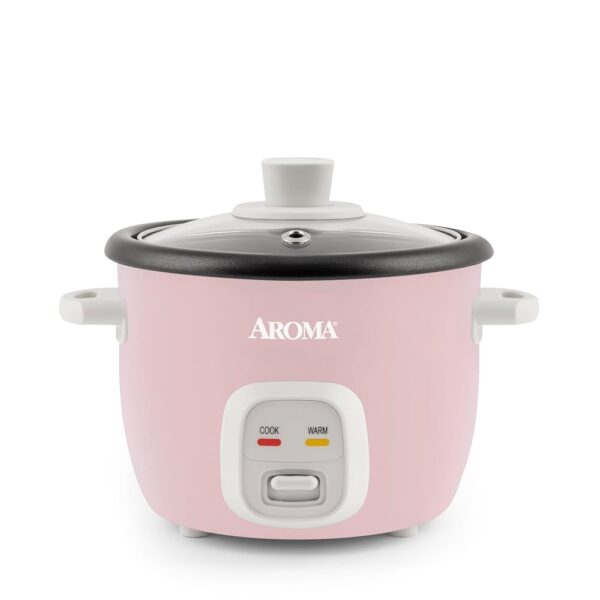 Aroma Housewares 4-Cups (Cooked) / 1Qt. Rice & Grain Cooker (ARC-302NGP), Pink Aroma Housewares 4-Cups (Cooked) / 1Qt. Rice & Grain Cooker (ARC-302NGP), Pink