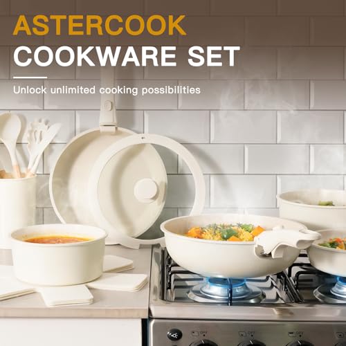Astercook 21 Pcs Cookware Set Review Durable Nonstick Ceramic Pots and Pans