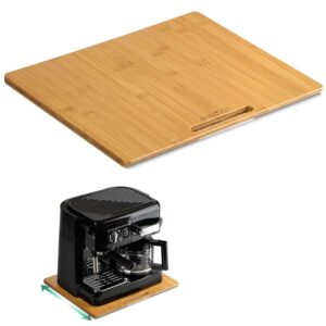 Bamboo Appliance Slider, Sliding Tray for Coffee Maker, Kitchen Countertop Appliance Rolling Tray, Coffee Pot Slider Tray with Rubber Wheels, Wide - Large (13"D x 16"W) Bamboo Appliance Slider, Sliding Tray for Coffee Maker, Kitchen Countertop Appliance Rolling Tray, Coffee Pot Slider Tray with Rubber Wheels, Wide - Large (13"D x 16"W)