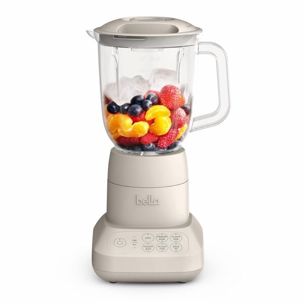 bella 10 Speed Countertop Blender, Juicer & Smoothie Maker, Fits-anywhere™ Kitchenware, Slim Flip & Store Design, Dishwasher Safe 48oz Capacity Pitcher & Lid, Stainless Steel...