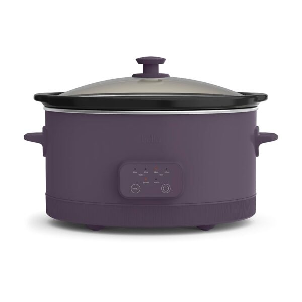 bella 6.0 Qt Programmable Slow Cooker, EverGood™ Ceramic Nonstick Coating, Adjustable Temperature & Cooking Times, Dishwasher Safe Stoneware Pot & Tempered Glass Lid, Tangle...