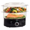 BELLA Two Tier Food Steamer with Dishwasher Safe Lids and Stackable Baskets & Removable Base for Fast Simultaneous Cooking - Auto Shutoff & Boil Dry Protection, Stainless Steel,...