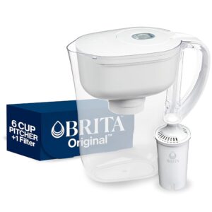 Brita Water Filter Pitcher for Tap and Drinking Water with 1 Standard Filter, Lasts 2 Months, 6-Cup Capacity, BPA Free, White Brita Water Filter Pitcher for Tap and Drinking Water with 1 Standard Filter, Lasts 2 Months, 6-Cup Capacity, BPA Free, White