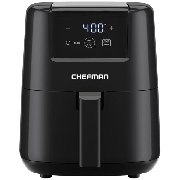 CHEFMAN 2 Qt Mini Air Fryer – Digital Space-Saving Compact Air Fryer with Nonstick and Dishwasher Safe Basket, Quick & Easy Meals in Minutes, Features Digital Timer and Shake...