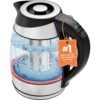 Chefman Electric Kettle with Temperature Control, 5 Presets LED Indicator Lights, Removable Tea Infuser, Glass Tea Kettle & Hot Water Boiler, 360° Swivel Base, BPA Free,...