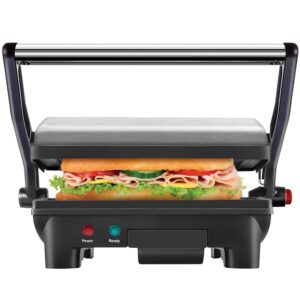 Chefman Electric Panini Press Grill and Gourmet Sandwich Maker w/ Non-Stick Coated Plates, Opens 180 Degrees to Fit Any Type or Size Food, Dishwasher Safe Removable Drip Tray,...