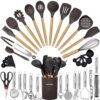 Cooking Utensils Set- 35 PCs Kitchen Utensils with Grater,Tongs, Spoon Spatula &Turner Made of Heat Resistant Food Grade Silicone and Wooden Handles Kitchen Gadgets Tools Set...