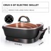 CRUX Electric Skillet Review Deep Nonstick Copper Ceramic Pan with Temperature Probe CRUX Electric Skillet Review Deep Nonstick Copper Ceramic Pan with Temperature Probe