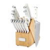 Cuisinart 15-Piece Knife Set with Block, High Carbon Stainless Steel, Forged Triple Rivet, White, C77WTR-15P