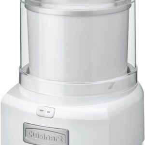 Cuisinart Ice Cream Maker Machine, 1.5 Quart Sorbet, Frozen Yogurt Maker, Double Insulated, White, ICE-21P1
