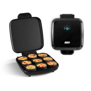 DASH Sous Vide Style Family Size Egg Bite Maker for Breakfast Bites, Sandwiches, Healthy Snacks or Desserts, Keto & Paleo Friendly (9 Servings), Black