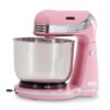 Dash Stand Mixer (Electric Mixer for Everyday Use): 6 Speed Stand Mixer with 3 Quart Stainless Steel Mixing Bowl, Dough Hooks & Mixer Beaters for Dressings, Frosting, Meringues...