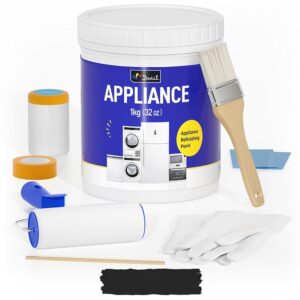 DWIL Appliance Paint for Refrigerator - Water Based Refrigerator Paint, Interior, for Plastic and Metal Surface in Dishwasher, Dryer, Microwave, Oven, 32oz, Black (with tools) DWIL Appliance Paint for Refrigerator - Water Based Refrigerator Paint, Interior, for Plastic and Metal Surface in Dishwasher, Dryer, Microwave, Oven, 32oz, Black (with tools)