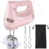 Electric Hand Mixer with Stainless Steel Whisk, Dough Hook Attachment and Storage Bag, Handheld Mixer for Baking Cakes, Eggs, Cream Food Mixers. Turbo Boost /5 Speed Kitchen... Electric Hand Mixer with Stainless Steel Whisk, Dough Hook Attachment and Storage Bag, Handheld Mixer for Baking Cakes, Eggs, Cream Food Mixers. Turbo Boost /5 Speed Kitchen...