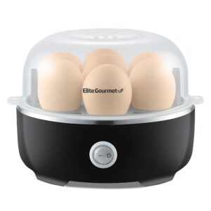 Elite Gourmet EGC115B Easy Egg Cooker Electric 7-Egg Capacity, Soft, Medium, Hard-Boiled Egg Cooker with Auto Shut-Off, Measuring Cup Included, BPA Free, Classic Black Elite Gourmet EGC115B Easy Egg Cooker Electric 7-Egg Capacity, Soft, Medium, Hard-Boiled Egg Cooker with Auto Shut-Off, Measuring Cup Included, BPA Free, Classic Black
