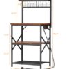 Furologee Kitchen Bakers Rack Review 4 Tier Storage with Power Outlets and Hooks