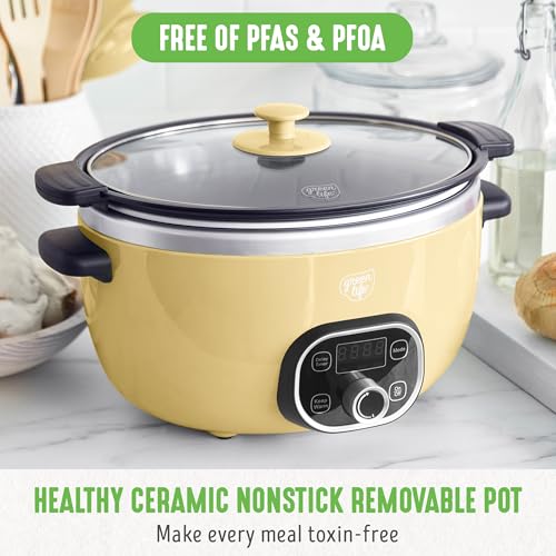 GreenLife 6 Quart Ceramic Slow Cooker Review Programmable Healthy Nonstick Pot GreenLife 6 Quart Ceramic Slow Cooker Review Programmable Healthy Nonstick Pot