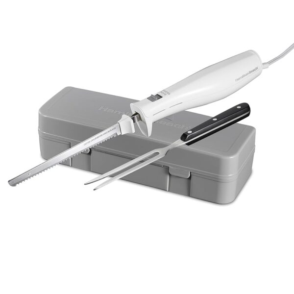 Hamilton Beach Electric Knife Set for Carving Meats, Poultry, Bread, Crafting Foam & More, Reciprocating Serrated Stainless Steel Blades, Ergonomic Design Storage Case + Fork... Hamilton Beach Electric Knife Set for Carving Meats, Poultry, Bread, Crafting Foam & More, Reciprocating Serrated Stainless Steel Blades, Ergonomic Design Storage Case + Fork...