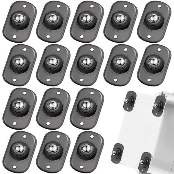 Honoson 16 Pcs Self Adhesive Caster Wheels Appliance Rollers Appliance Sliders for Kitchen 360° Swivel Universal Wheel Mini Small Kitchen (Clear Black with 1 Steel Ball Style) Honoson 16 Pcs Self Adhesive Caster Wheels Appliance Rollers Appliance Sliders for Kitchen 360° Swivel Universal Wheel Mini Small Kitchen (Clear Black with 1 Steel Ball Style)