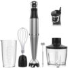 Immersion Blender Handheld Corded Hand Blenders Set 1100W, Trigger Variable Speed 5 in 1 Stick Emulsifier with Chopper, Whisk and Frother for Soup, Baby Food and Smoothies