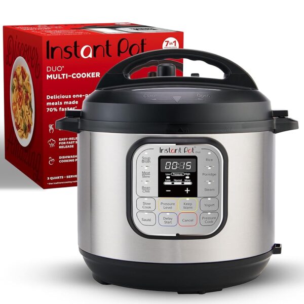 Instant Pot Duo 7-in-1 Mini Electric Pressure Cooker, Slow Rice Cooker, Steamer, Sauté, Yogurt Maker, Warmer & Sterilizer, Includes Free App with over 1900 Recipes, Stainless... Instant Pot Duo 7-in-1 Mini Electric Pressure Cooker, Slow Rice Cooker, Steamer, Sauté, Yogurt Maker, Warmer & Sterilizer, Includes Free App with over 1900 Recipes, Stainless...