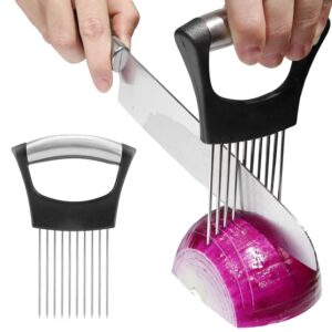 JAYVAR Onion Holder for Slicing, Onion Cutter Vegetable Chopper, Stainless Steel Tomato Slicer Vegetable Cutter for Potato, Avocados, Eggs, Food Slicer Assistant Tool for Fruit... JAYVAR Onion Holder for Slicing, Onion Cutter Vegetable Chopper, Stainless Steel Tomato Slicer Vegetable Cutter for Potato, Avocados, Eggs, Food Slicer Assistant Tool for Fruit...
