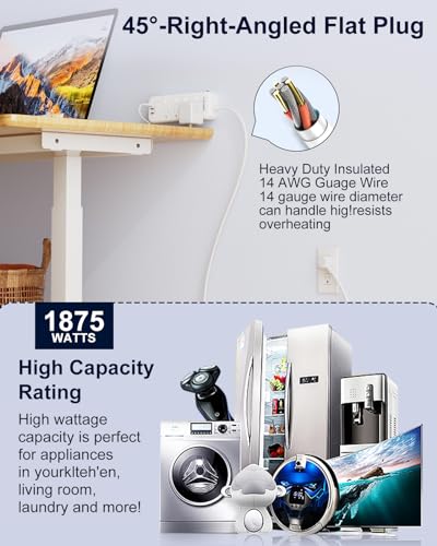 Kakahigh Appliance Extension Cord Review Heavy Duty Power Strip with USB Ports and Switches