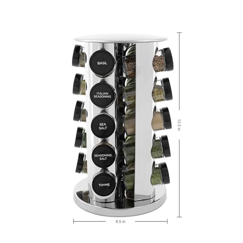 Kamenstein Stainless Steel Spice Rack Review with 20 Jars and Free Refills