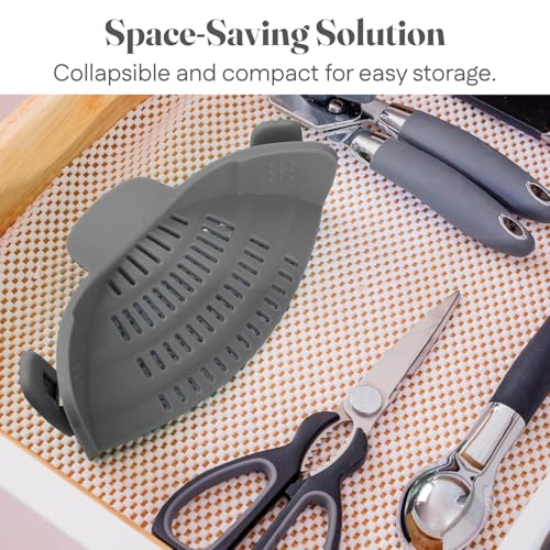 Kitchen Gizmo Silicone Pasta Strainer Clip On Review Space Saving and Heat Resistant Colander