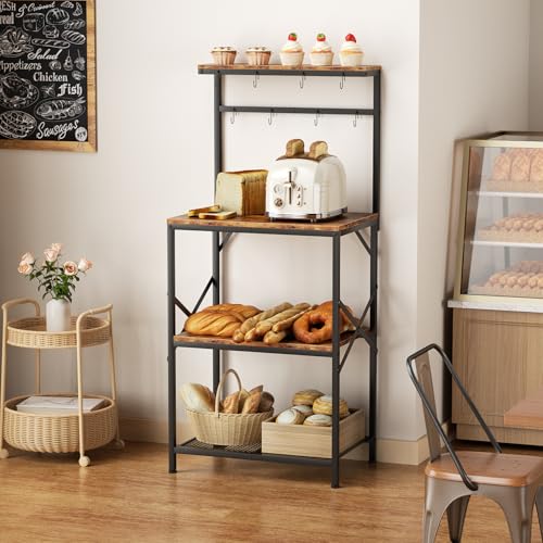 Korfile Kitchen Bakers Rack Review Spacious Rustic Brown Coffee Bar Organizer Korfile Kitchen Bakers Rack Review Spacious Rustic Brown Coffee Bar Organizer