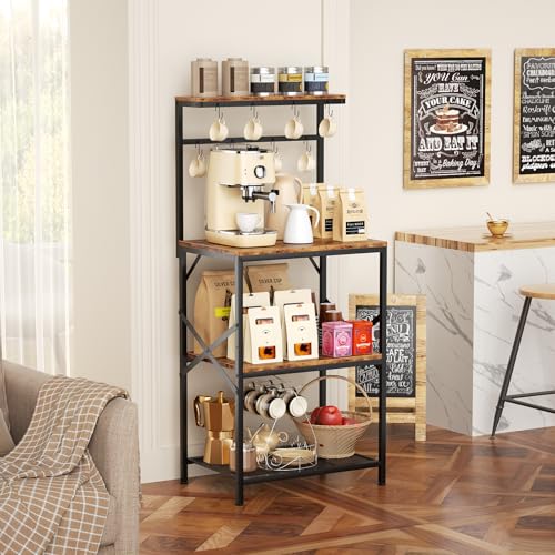 Korfile Kitchen Bakers Rack Review Spacious Rustic Brown Coffee Bar Organizer Korfile Kitchen Bakers Rack Review Spacious Rustic Brown Coffee Bar Organizer