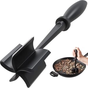Meat Chopper, Hamburger Grinder, Premium Heat Resistant Smasher for Ground Beef, Burger Grinder Nylon Potato Mix Tool-Black Meat Chopper, Hamburger Grinder, Premium Heat Resistant Smasher for Ground Beef, Burger Grinder Nylon Potato Mix Tool-Black