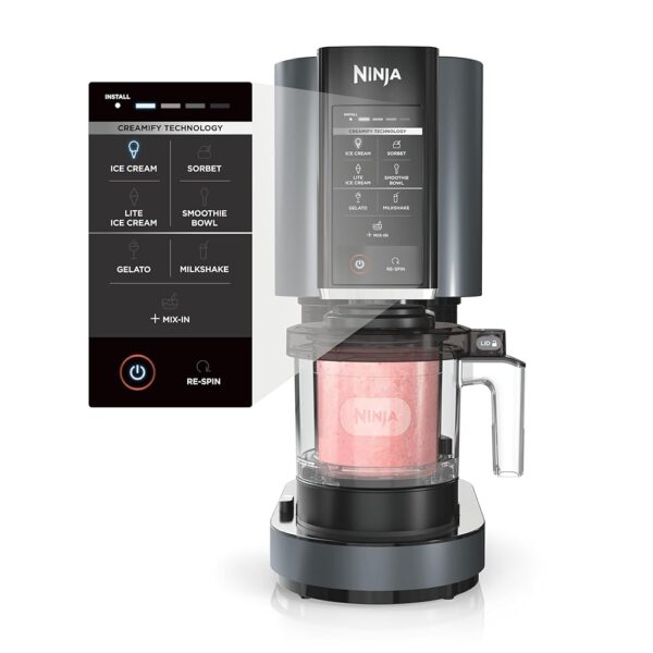 Ninja CREAMi, Ice Cream Maker, Ice Cream, Gelato, Sorbet ,Milkshakes, Mix-ins, Smoothie Bowls & More, 7-in-1, Ice Cream Pints, Pint lid, Healthy Ice Cream, Compact, Perfect for... Ninja CREAMi, Ice Cream Maker, Ice Cream, Gelato, Sorbet ,Milkshakes, Mix-ins, Smoothie Bowls & More, 7-in-1, Ice Cream Pints, Pint lid, Healthy Ice Cream, Compact, Perfect for...