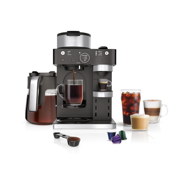 Ninja Espresso & Coffee Maker & Barista System, 3 Espresso Brew Styles, Single-Serve Coffee & Nespresso Capsule Compatible, Built-in Frother, Espresso, Cappuccino & Latte Maker,... Ninja Espresso & Coffee Maker & Barista System, 3 Espresso Brew Styles, Single-Serve Coffee & Nespresso Capsule Compatible, Built-in Frother, Espresso, Cappuccino & Latte Maker,...