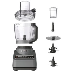 Ninja Food Processor, Professional Plus, 1000 Peak Watts, 4 Functions for Chopping, Slicing, Purees & Dough with 9-Cup Processor Bowl, 3 Blades, Food Chute & Pusher, Silver, BN601 Ninja Food Processor, Professional Plus, 1000 Peak Watts, 4 Functions for Chopping, Slicing, Purees & Dough with 9-Cup Processor Bowl, 3 Blades, Food Chute & Pusher, Silver, BN601