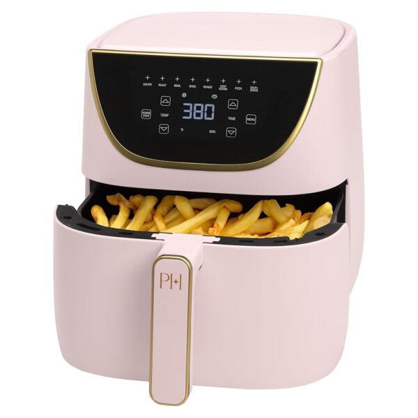 Paris Hilton Air Fryer, Large 6-Quart Capacity, Nonstick Made without PFAS, Touchscreen Display, 8-in-1 (Air Fry, Roast, Broil, Bake, Reheat, Keep Warm, Pizza, Dehydrate),...