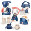 Pretend Play Kitchen Appliances Toy Set with Coffee Maker Machine,Blender, Mixer and Toaster with Realistic Light and Sounds for Kids Ages 4-8