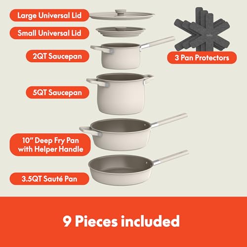 Review of BELLA 9 Piece StoreMore Cookware Set Ceramic Nonstick Performance