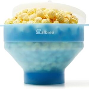 The Original Salbree Collapsible Silicone Microwave Popcorn Popper Maker Machine, Microwavable Bowl Holds 16 Cups, Uses Hot Air and Oil Always Optional - The Most Colors...